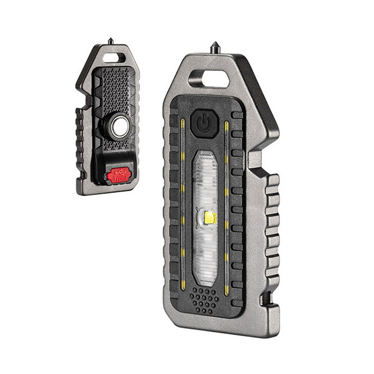 Portable Lanyard Hole Lamp Survival Whistle Rechargeable Emergency Warning Flash Mini LED Flashlight