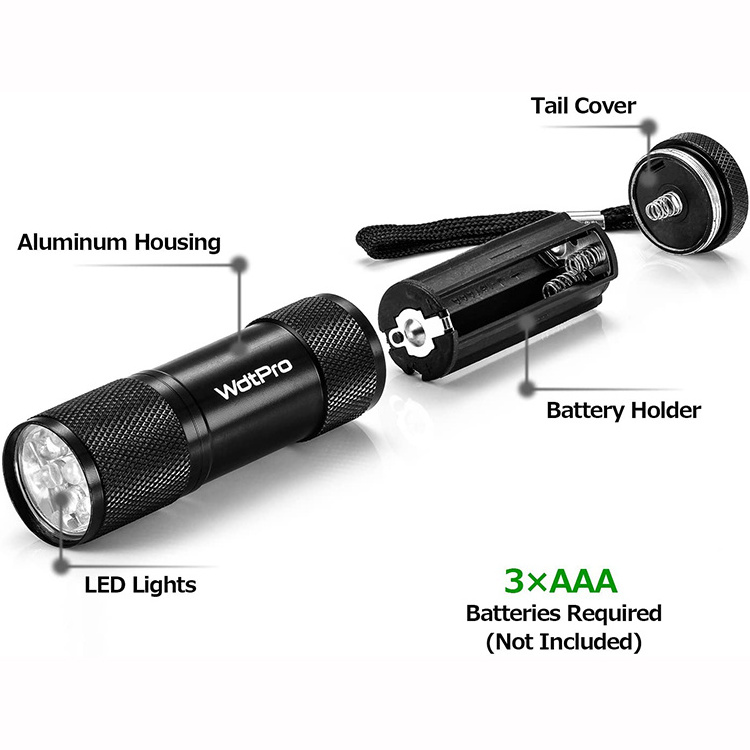 Super Bright Flashlight with Lanyard 9 LED Mini Flashlight