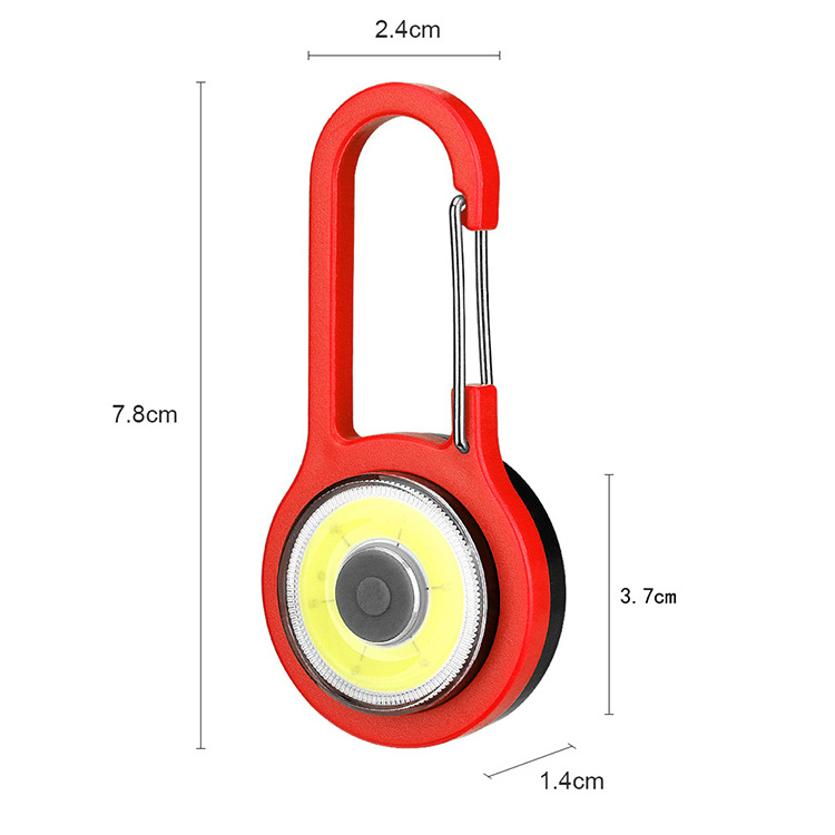 Portable Ultra Bright Mini COB LED Keychain Carabiner Flashlight