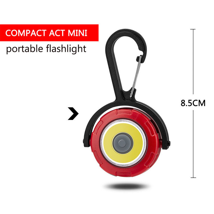 360 Degree Swivel Pocket COB LED Carabiner Light With Keychain