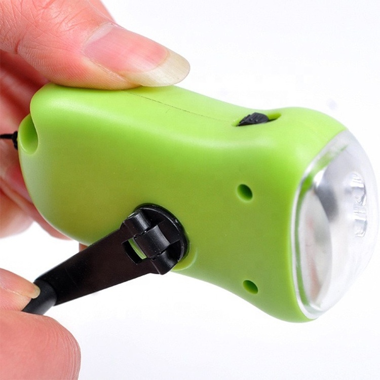 3 LED Solar Power Rechargeable Hand Crank Dynamo   Flashlight