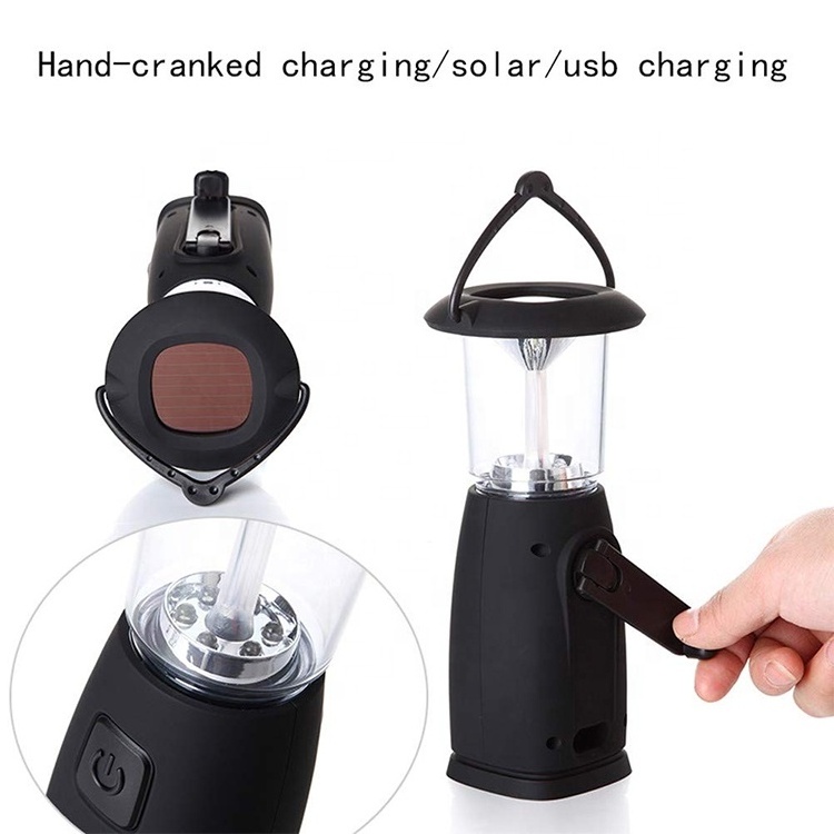 6 LED Hand Crank Solar Dynamo Camping Lantern