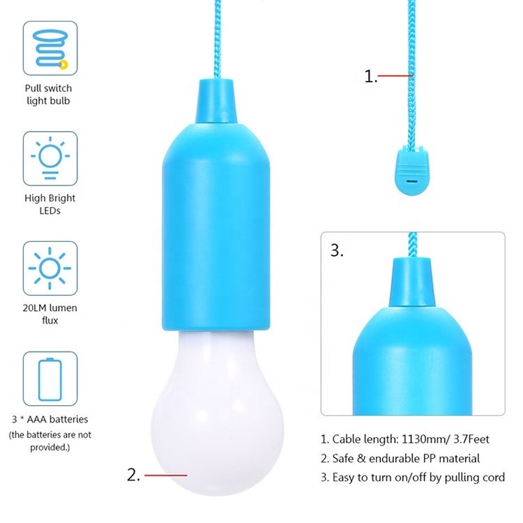 Battery Operated  Hanging  LED Pulling Light Pull Cord Lamp