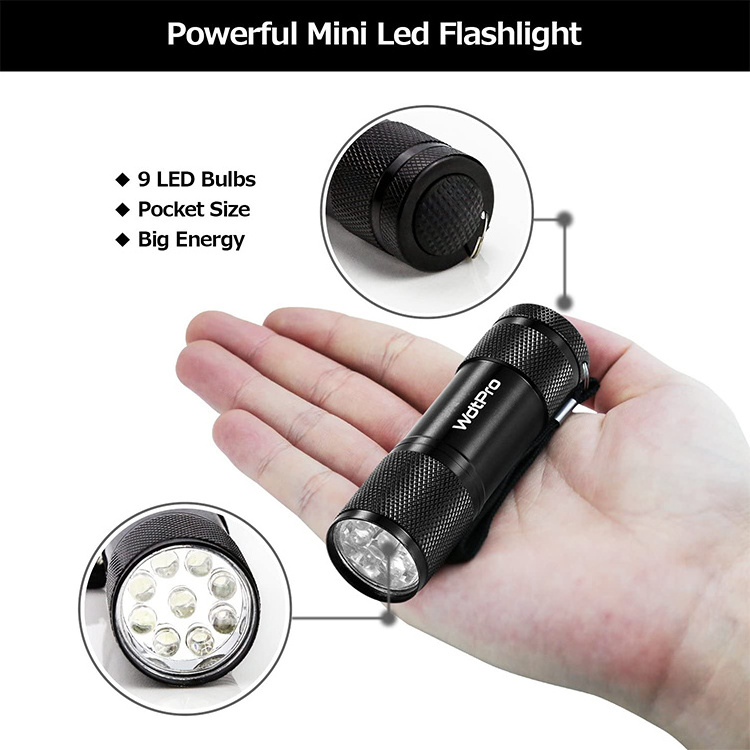 Super Bright Flashlight with Lanyard 9 LED Mini Flashlight