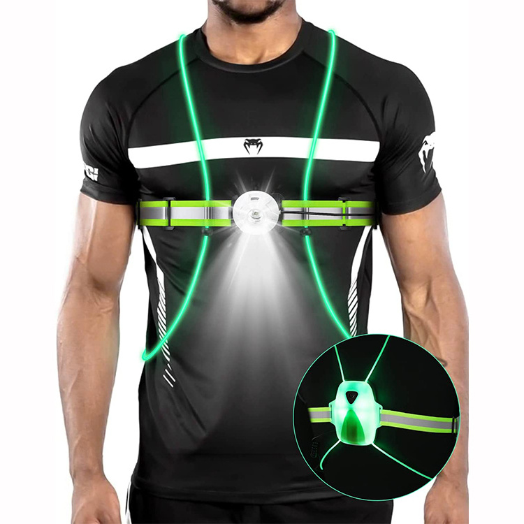 USB Rechargeable LED Safety Outdoor Chest Night Reflective Running Vest