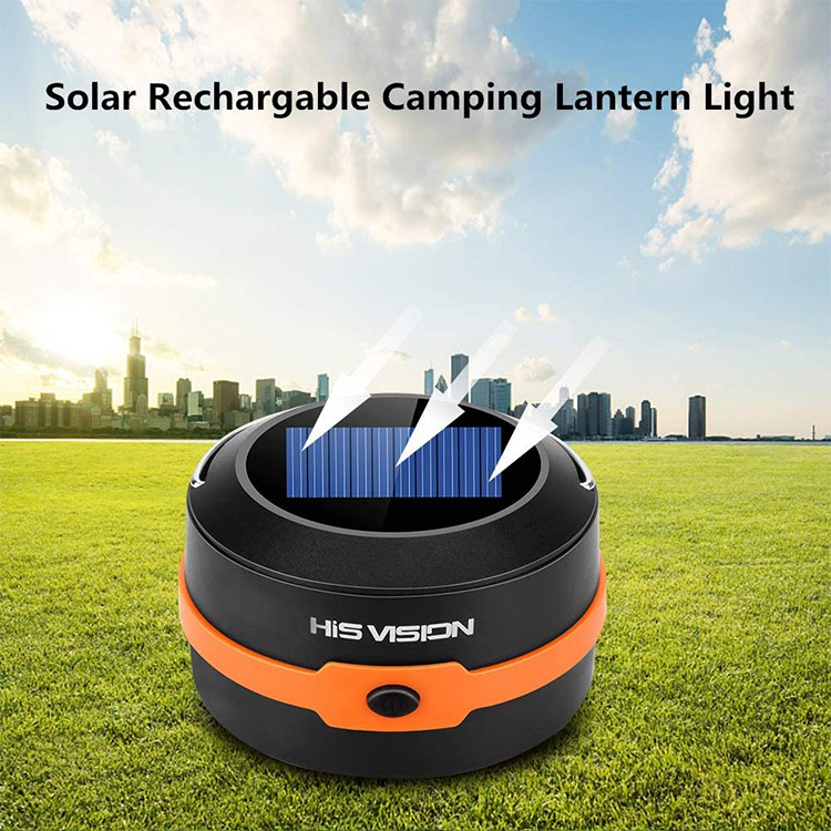 Collapsible  USB Rechargeable Power Bank Solar Powered LED Camping Lantern