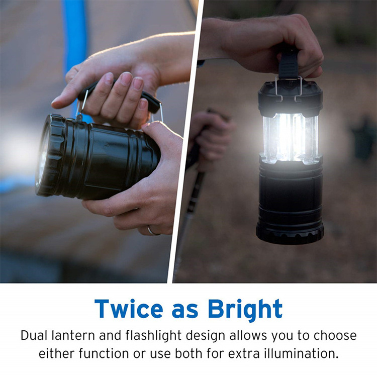 Emergency LED Camping Lantern Flashlight Collapsible 2 IN 1 Lantern