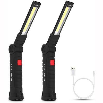 Mechanic Light with Magnetic Base and Hanging Hook 360 Degree Rotate 5 Light Modes COB LED Rechargeable Flashlights