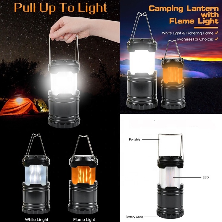 Portable  Collapsible Flickering LED Camping Flame Lantern