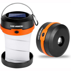 Collapsible  USB Rechargeable Power Bank Solar Powered LED Camping Lantern