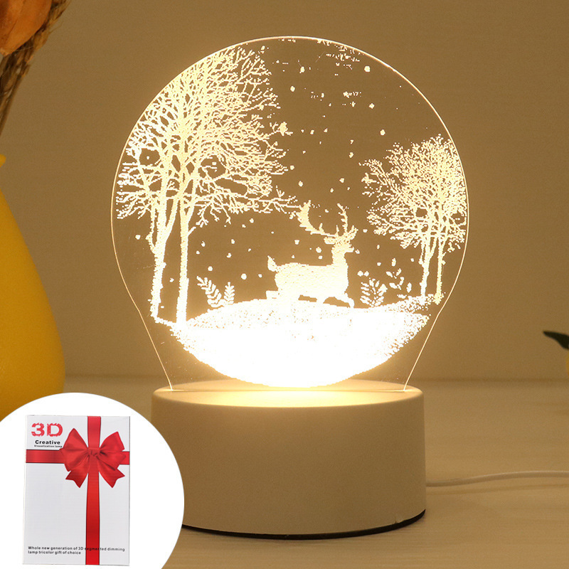 Modern Custom LED Acrylic Lamp Gift Table Lamp Night Light 3D USB Promotional Night Light Acrylic Lamp