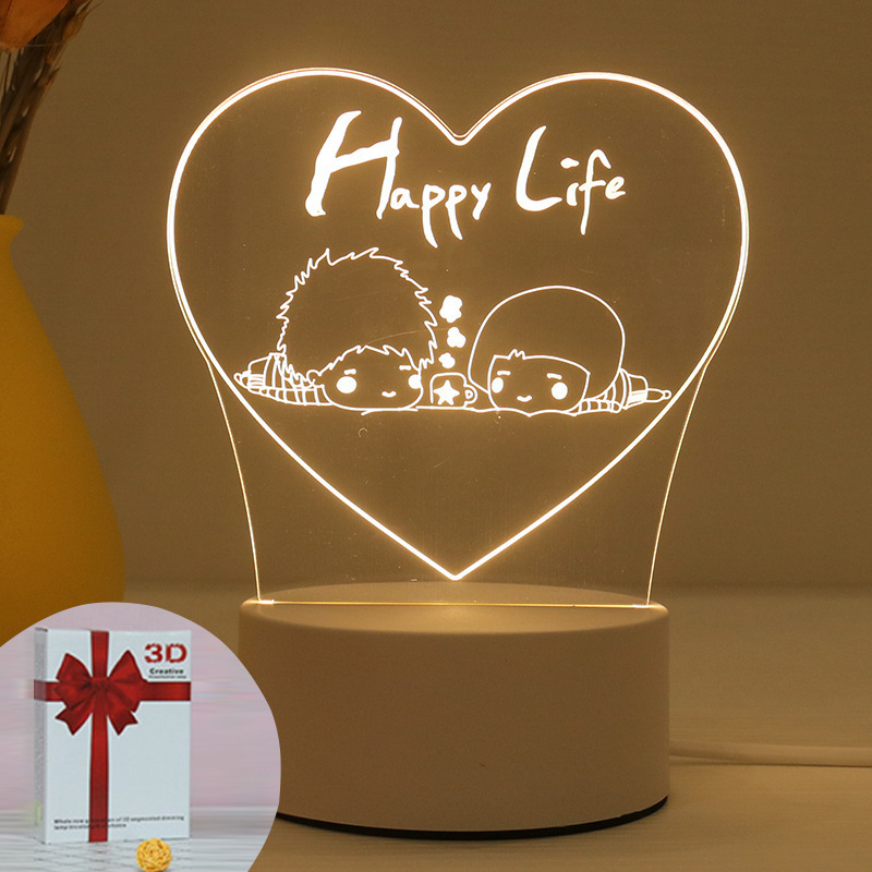 Modern Custom LED Acrylic Lamp Gift Table Lamp Night Light 3D USB Promotional Night Light Acrylic Lamp