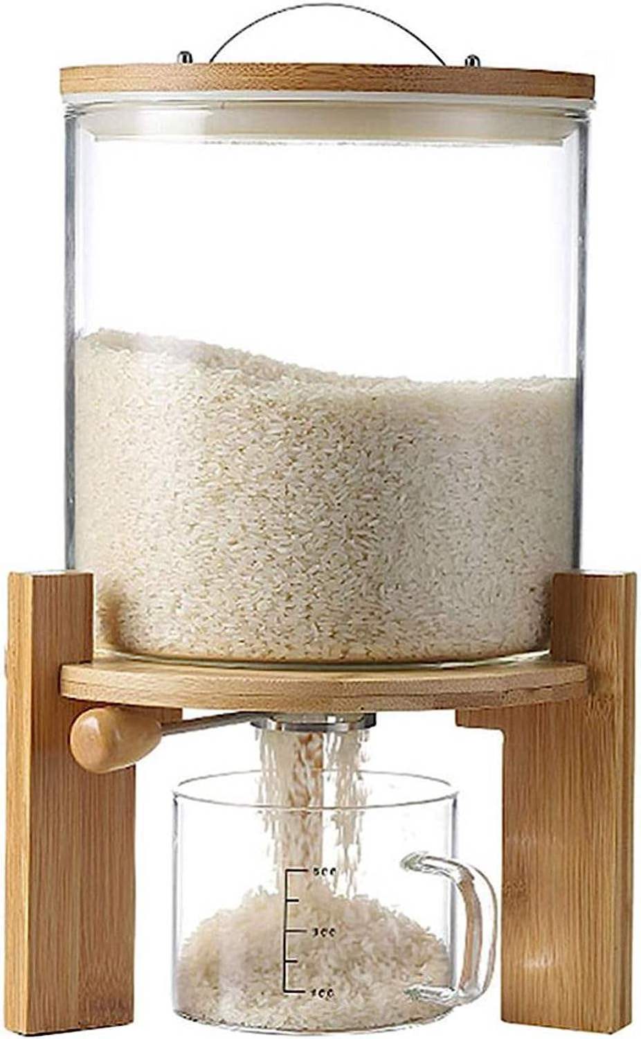 Flour Cereal Rice Dispenser 5L/8L Creative Glass Food Container Kitchen Organization Pantry Store