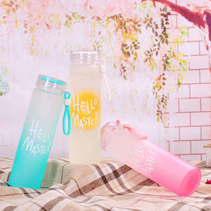 Factory Direct Sales Advertising Event Gifts Wholesale Creative Frosted Color Custom Colorful Glass Water Bottle