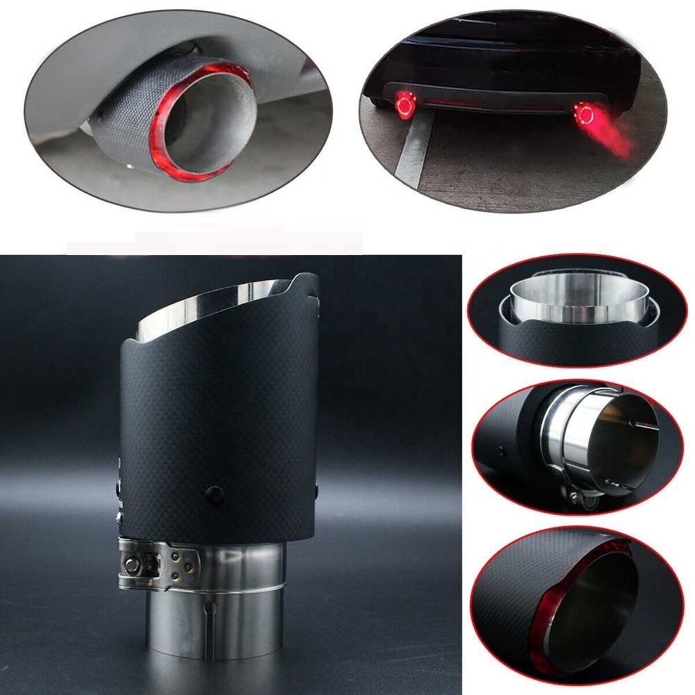 LED Light Carbon Fiber Exhaust Pipe Tip