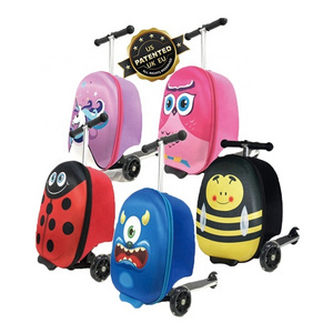 Luggage Kids Promotion custom 20" EVA foldable scooter bag kids suitcase scooter luggage for children