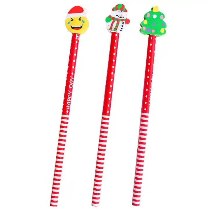 Hot Sale Black Wood Short Cute Cartoon Novelty Standard Pencils With Eraser Creative Gift For Kids