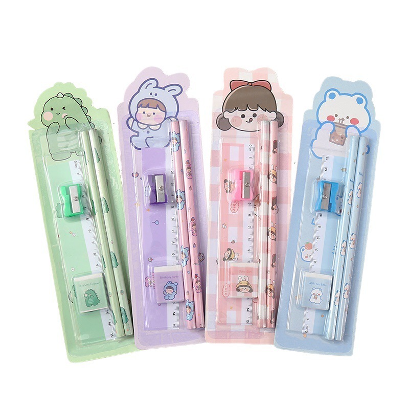 Kindergarten Elementary School Stationary Set 5pcs Cute Stationary Supplies Children's Birthday Stationary Gift Set