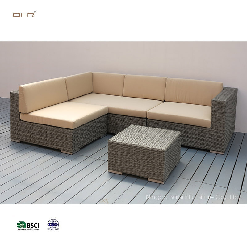 BHR 3 Piece Woven Rattan Furniture Sofa Patio Furniture Set Outdoor Sectional Sofa Set Rattan Sofa