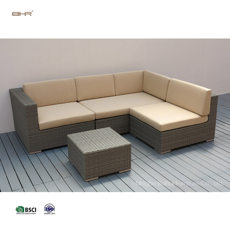 BHR 3 Piece Woven Rattan Furniture Sofa Patio Furniture Set Outdoor Sectional Sofa Set Rattan Sofa