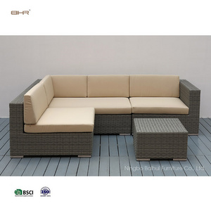 BHR 3 Piece Woven Rattan Furniture Sofa Patio Furniture Set Outdoor Sectional Sofa Set Rattan Sofa