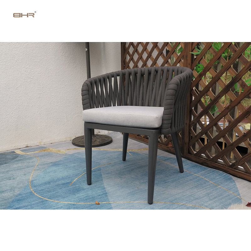 BHR-rope chair aluminum outdoor sofa rope furniture   garden office cafeteria chair outdoor chairs for restaurant