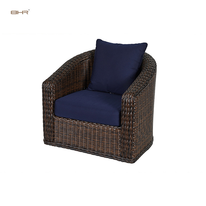 BHR Modern Design Outdoor Furniture Wicker Rattan Furniture 360 Degree Rotatable Rattan Chairs Swivel Chair