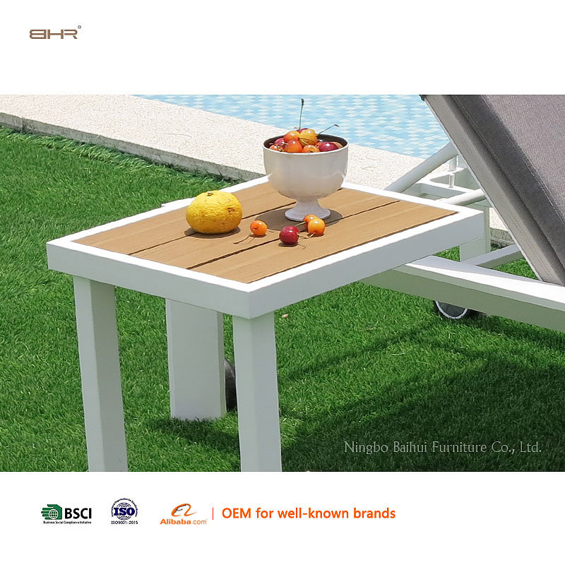 BHR Modern Aluminum Sun Lounger Outdoor Pool Sunbed Lounger Chairs with Soft Cushions