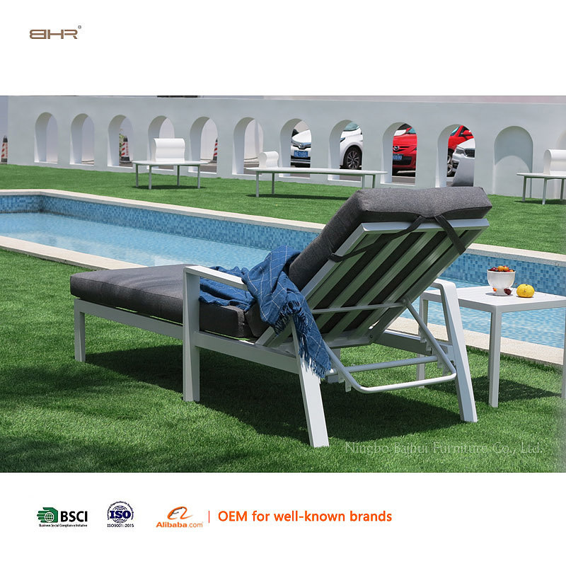 BHR-Sun lounger Chaise longue Beach Patio poolside Pool beach chair Outdoor aluminum frame International warehouse