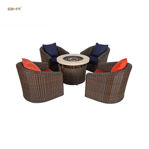 BHR Modern Design Outdoor Furniture Wicker Rattan Furniture 360 Degree Rotatable Rattan Chairs Swivel Chair