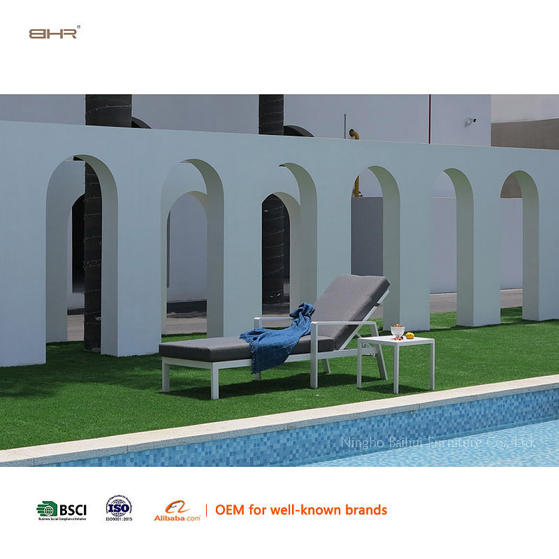 BHR-Sun lounger Chaise longue Beach Patio poolside Pool beach chair Outdoor aluminum frame International warehouse