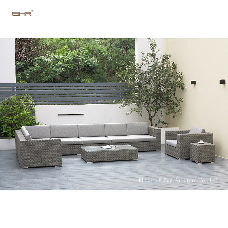 BHR Hot selling outdoor sofa 7 Seater Garden Furniture Sofa Set Wicker Rattan Conversation Furniture Set Patio furniture set