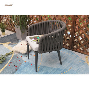 BHR-rope chair aluminum outdoor sofa rope furniture   garden office cafeteria chair outdoor chairs for restaurant