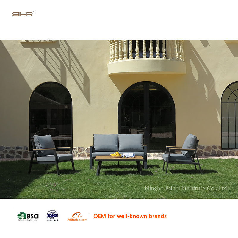 BHR Outdoor sofa aluminum Sectional sofa Garden sofas Patio furniture set outdoor furniture garden set Metal KD frame