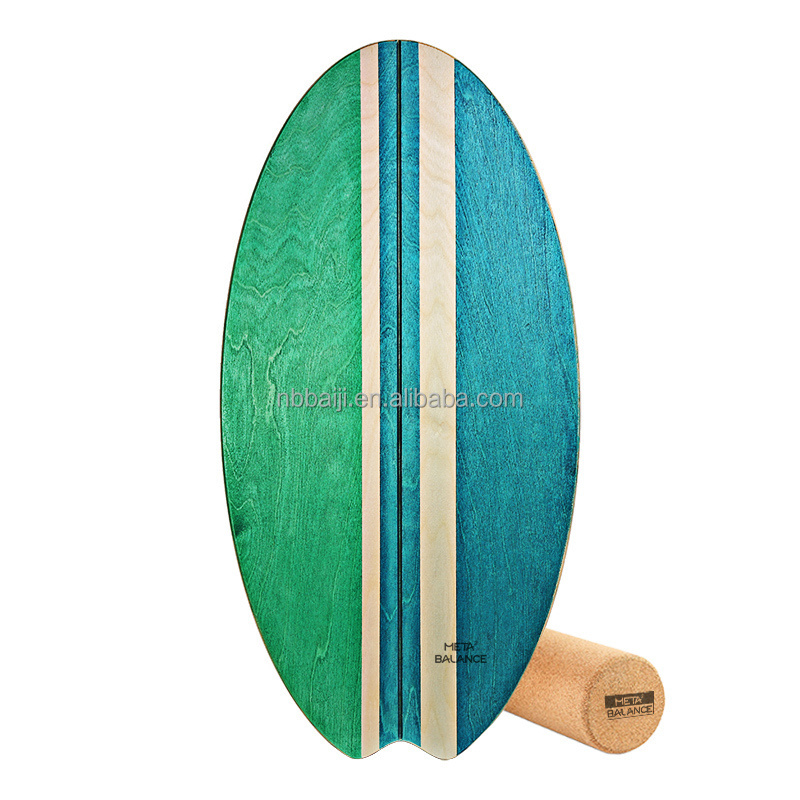 New design wholesale wooden balance board skateboard training Board surf Trainer land extreme sport home fitness extreme sport