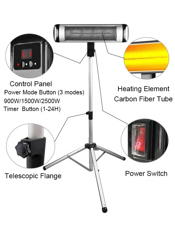 High Quality Halogen Tube Heat Radiation Outdoor Garden Patio Heater  Model No is BY1239