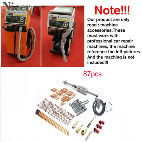 87pcs Car Body Dent Puller Welder Gun With Cord Kit Stud Welding Slide Hammer Mini Welding Machine Tool Repair Device