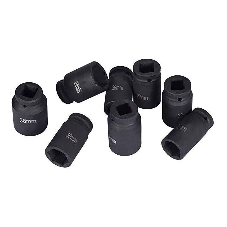 8-Piece Metric Set 1/2in Drive 12 Point Spindle Thin Wall Axle Nut Socket,12pt Install, Removal, Repair