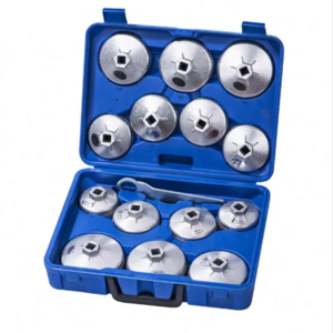 vehicle tools 15PCS cup type oil filter wrench set in plastic case