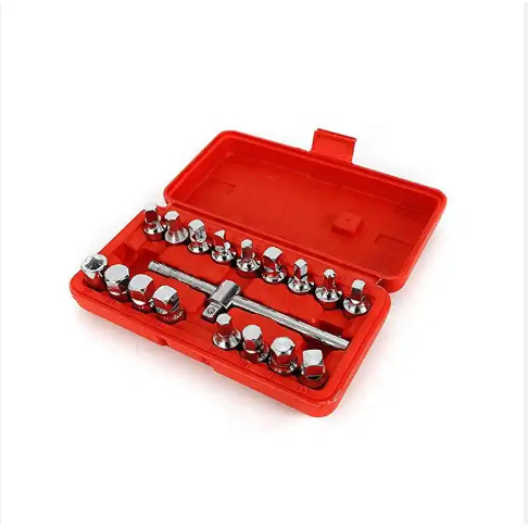 18pcs Oil Drain Plug Key tool for car maintenance