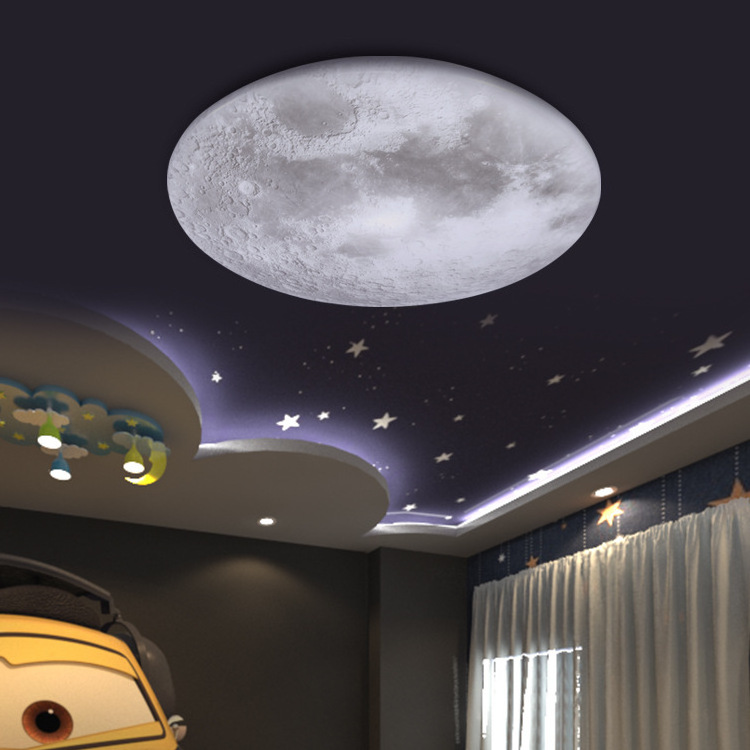 Simulated Moon Round Cover Dimming Modern Decorative Lighting Ceiling Light LED For Bedroom