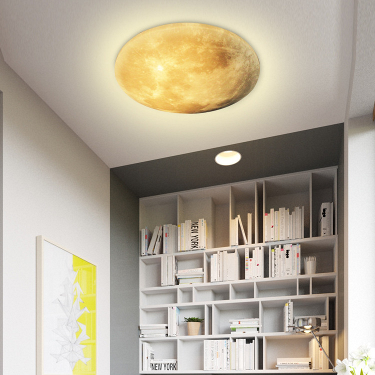 Simulated Moon Round Cover Dimming Modern Decorative Lighting Ceiling Light LED For Bedroom