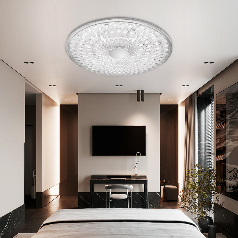 Clearance price D800mm Modern Acrylic Lotus Lines Cover Dimming Led Ceiling Lights For Bedside Bedroom