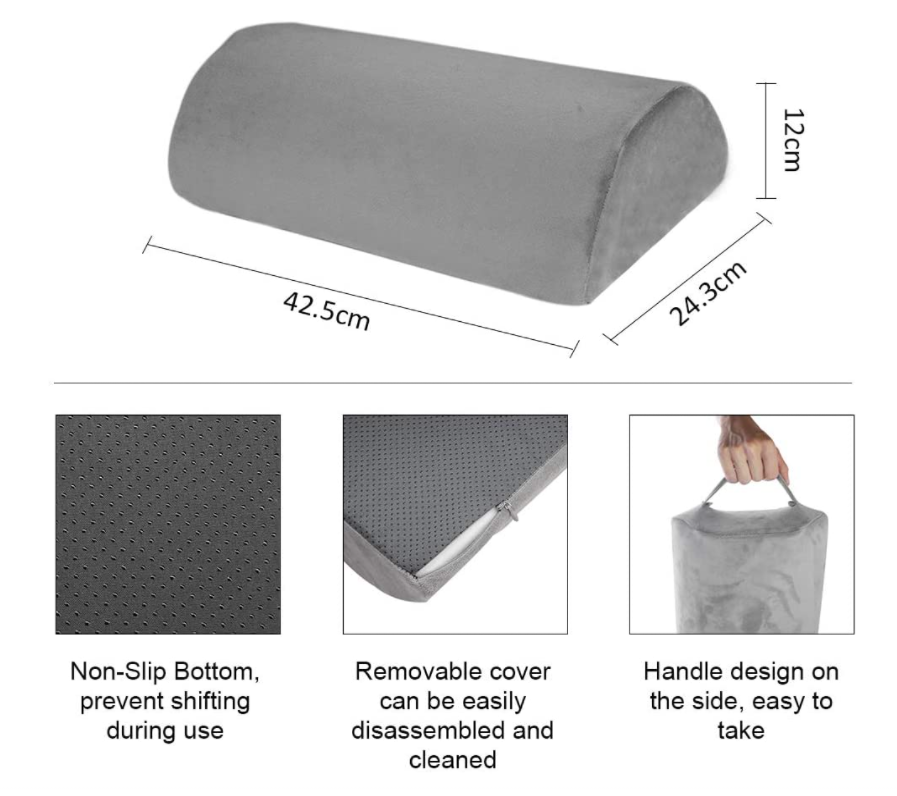 Inflatable Foot Rest Pillow Semicircular Foam Footrest Pillow Removable And Washable Home Office Non-slip Under Desk Feet Pillow