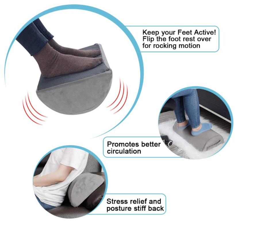 Inflatable Foot Rest Pillow Semicircular Foam Footrest Pillow Removable And Washable Home Office Non-slip Under Desk Feet Pillow