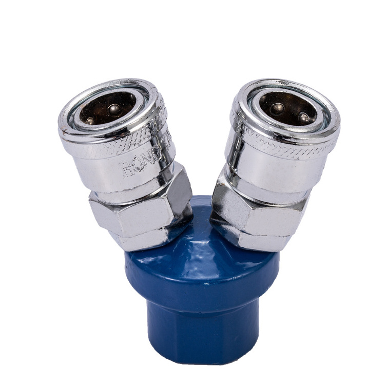 Hose Fittings Pipe Tube Quick Male Metal  Coupler Hose  Connector   2PASS QUICK COUPLER Push in Fitting