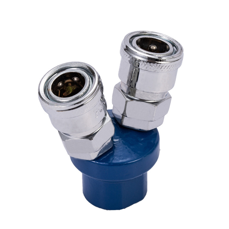 Hose Fittings Pipe Tube Quick Male Metal  Coupler Hose  Connector   2PASS QUICK COUPLER Push in Fitting