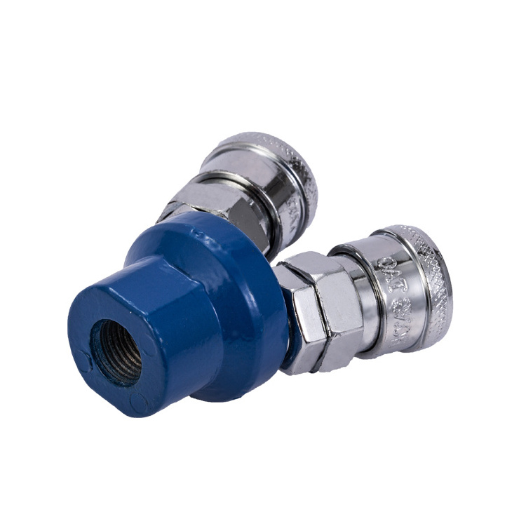 Hose Fittings Pipe Tube Quick Male Metal  Coupler Hose  Connector   2PASS QUICK COUPLER Push in Fitting