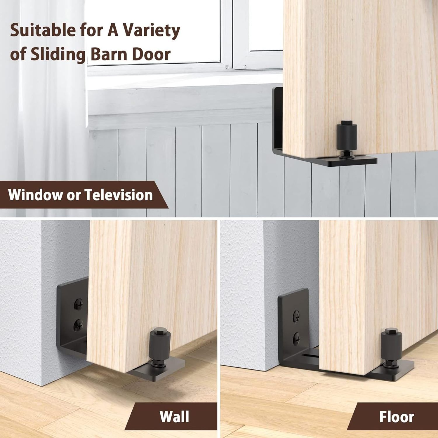 Modern Design Barn Door Hardware Closers and Latch Lock Includes Track for Easy Installation