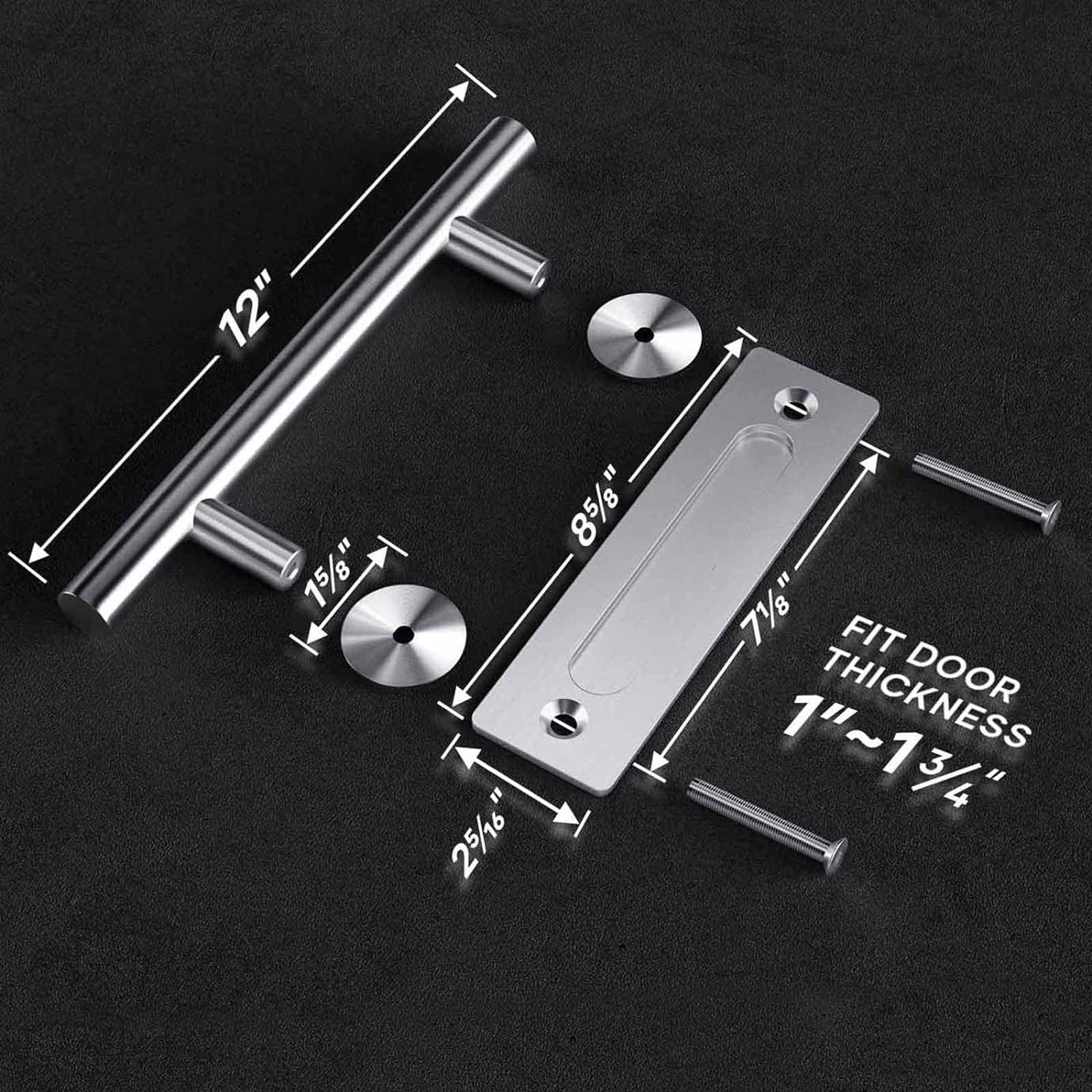 304 stainless steel satin office glass door handle lock push and pull plate door interior lever hardware barn door handle